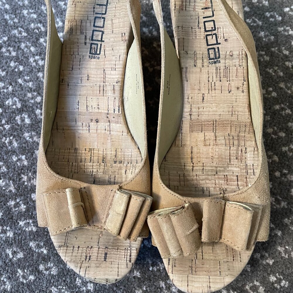 Moda Spana Suede Leather & Cork Platforms